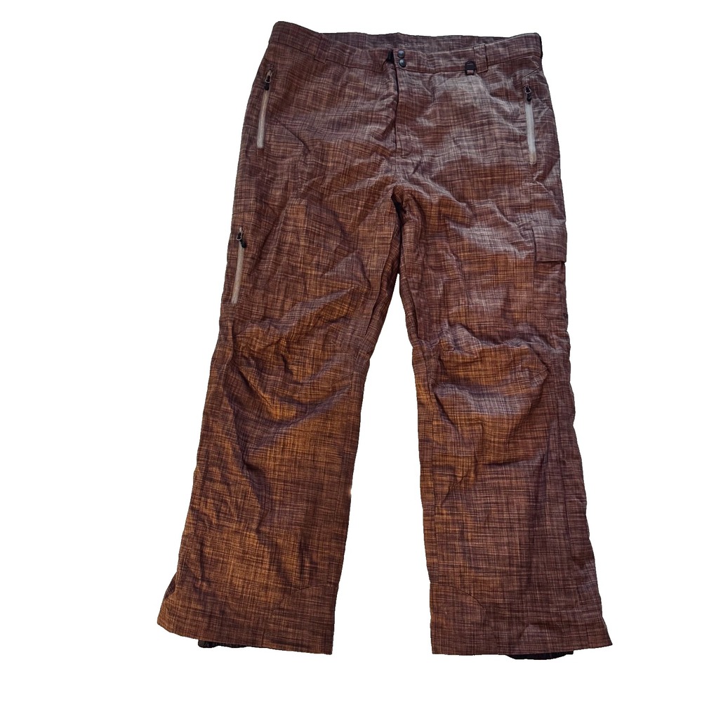 Boulder Gear Men's 2XL Plaid Ski Snow Pants Brown Insulated Waterproof Cargo